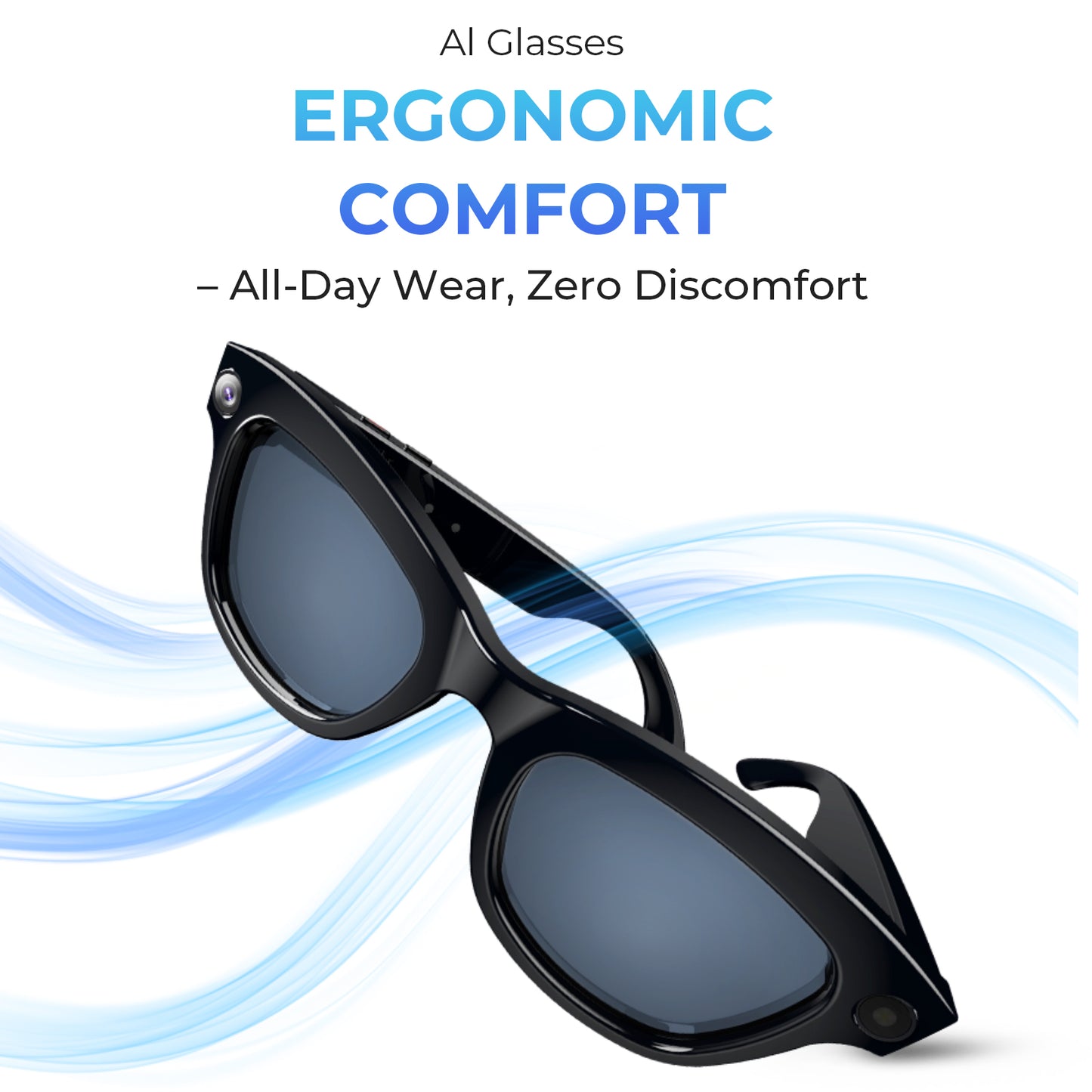 LOKMAT AI Smart Glasses With 800W HD Video Record Sunglasses Wireless Calls Voice Assistant Music Player Smart Glasses