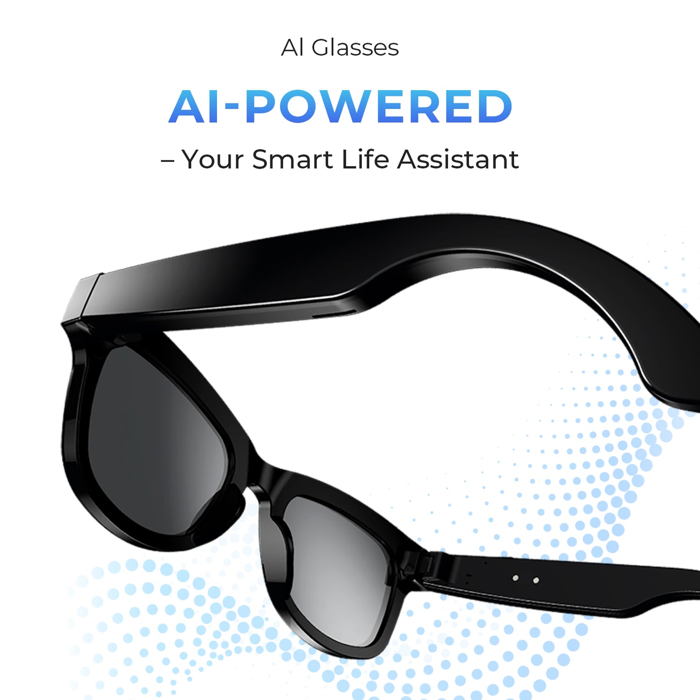 LOKMAT AI Smart Glasses With 800W HD Video Record Sunglasses Wireless Calls Voice Assistant Music Player Smart Glasses