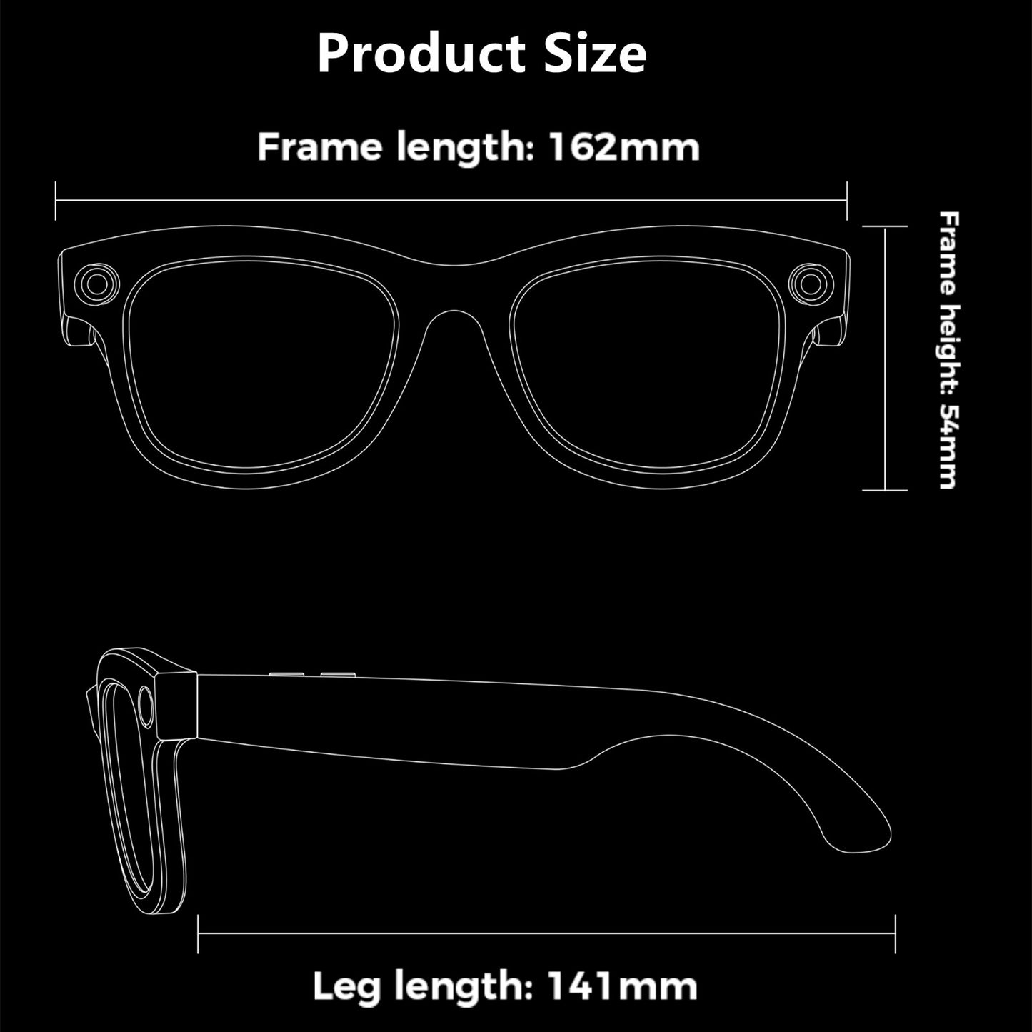 LOKMAT AI Smart Glasses With 800W HD Video Record Sunglasses Wireless Calls Voice Assistant Music Player Smart Glasses