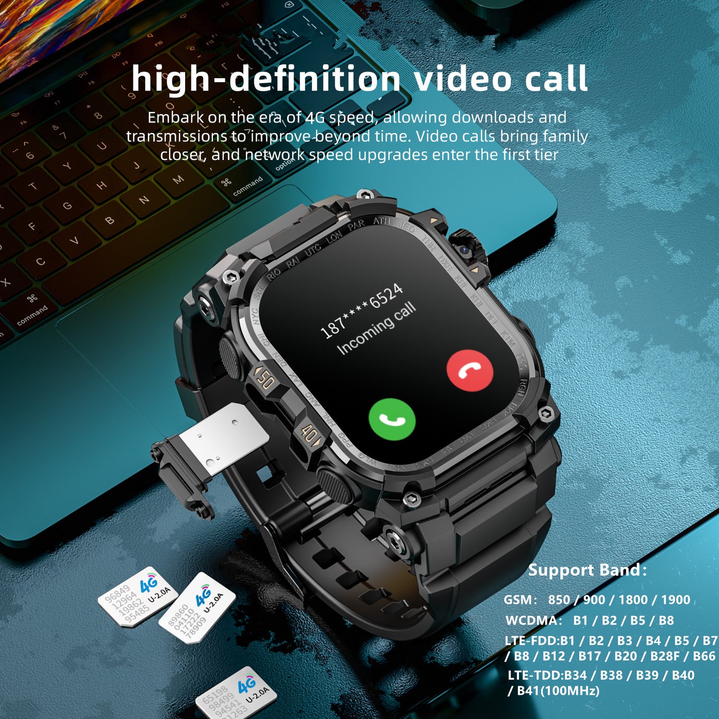 LOKMAT New APPLLP 7 MAX Android Smart Watch Phone