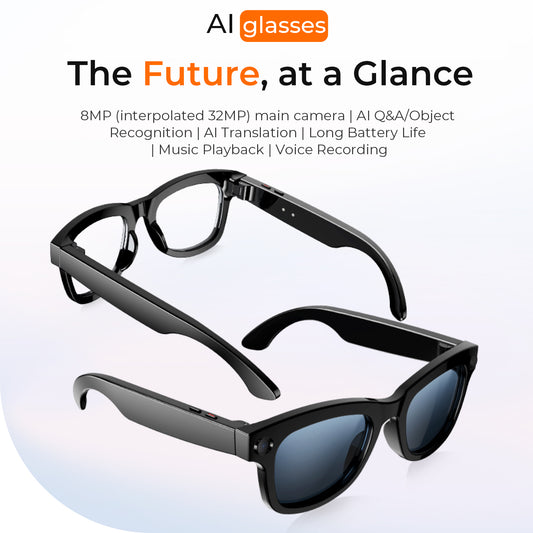 LOKMAT AI Smart Glasses With 800W HD Video Record Sunglasses Wireless Calls Voice Assistant Music Player Smart Glasses