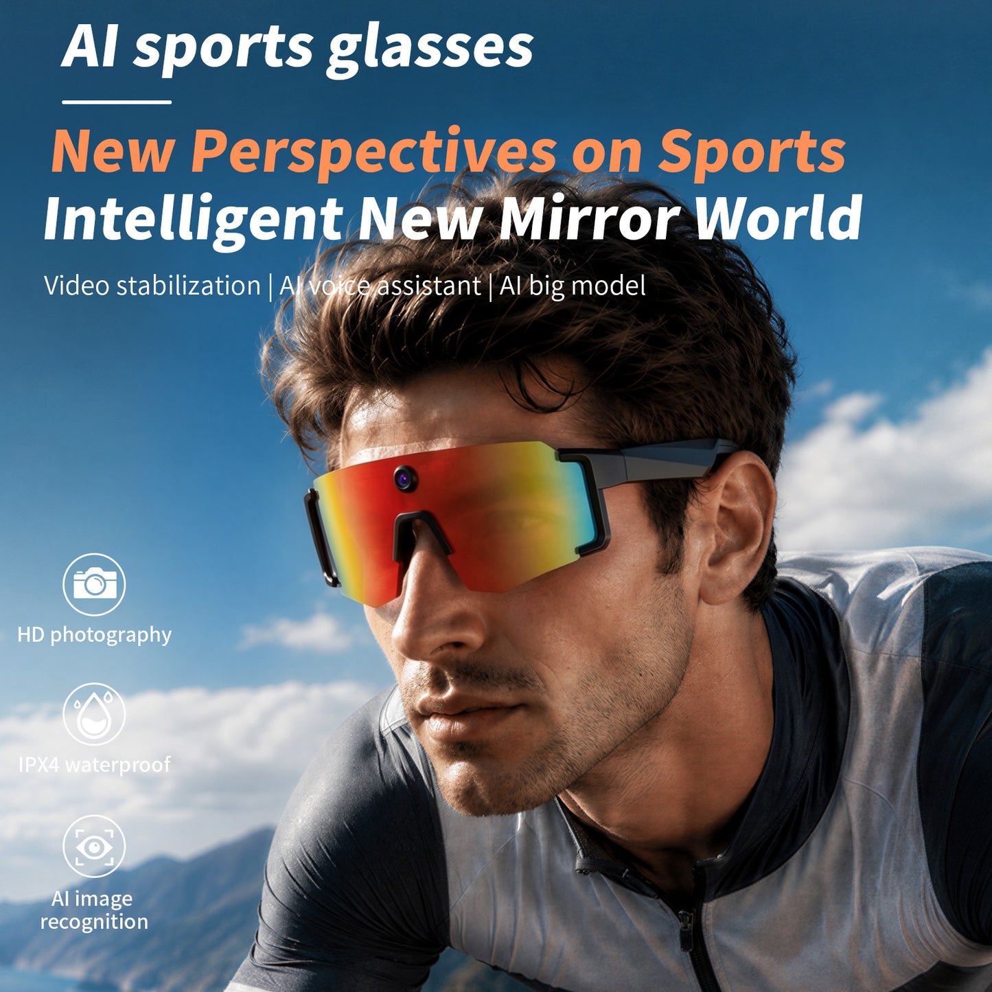 LOKMAT M14 Sport Outdoor Smart Glasses with Ai Function Camera Riding Glass