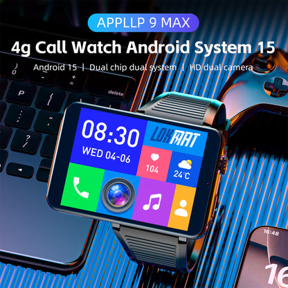 LOKMAT APPLLP 9 MAX Android 15 System 4G Wifi Watch Phone Dual Camera Type-C Charging Port Innovation Bluetooth Calls Function