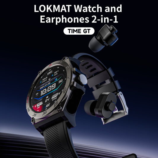 LOKMAT TIME GT 2 in 1 Smart Watch with TWS Earbuds