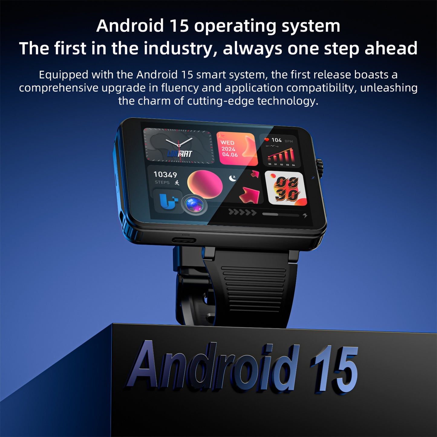 LOKMAT APPLLP 9 MAX Android 15 System 4G Wifi Watch Phone Dual Camera Type-C Charging Port Innovation Bluetooth Calls Function