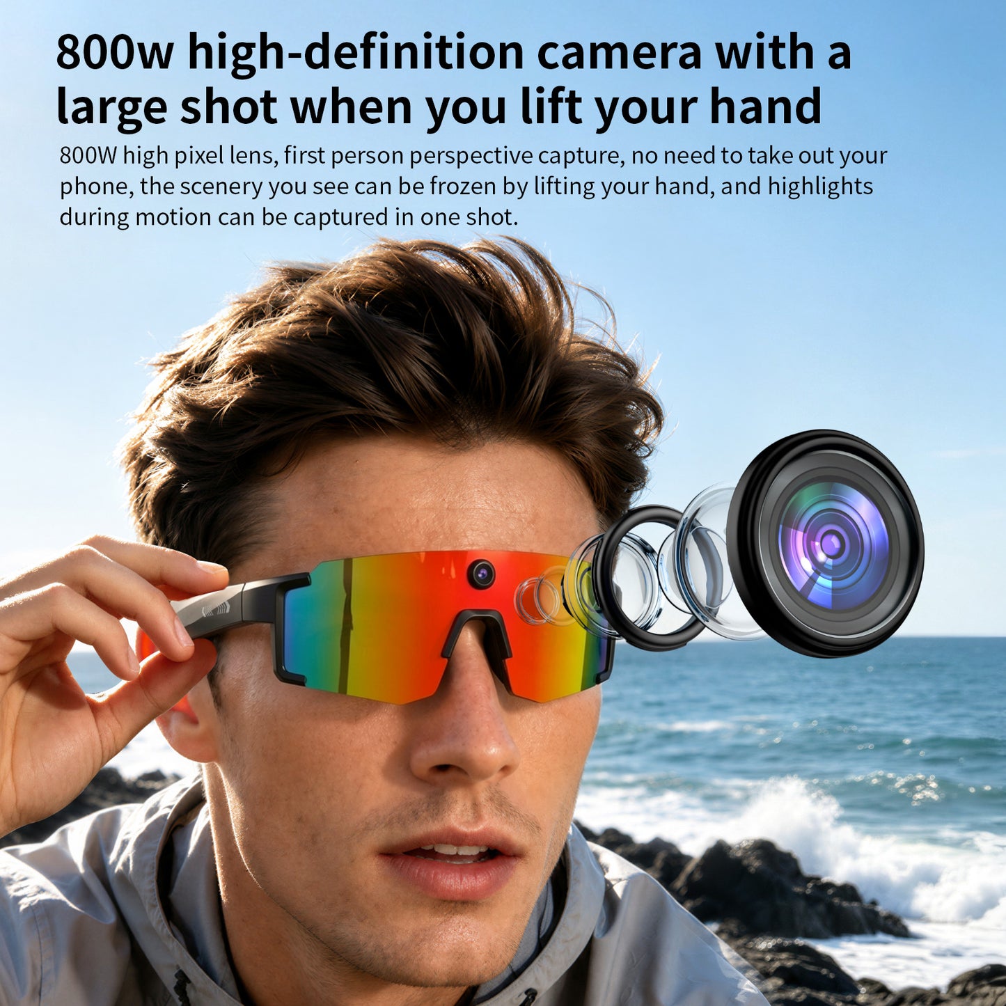 LOKMAT M14 Sport Outdoor Smart Glasses with Ai Function Camera Riding Glass