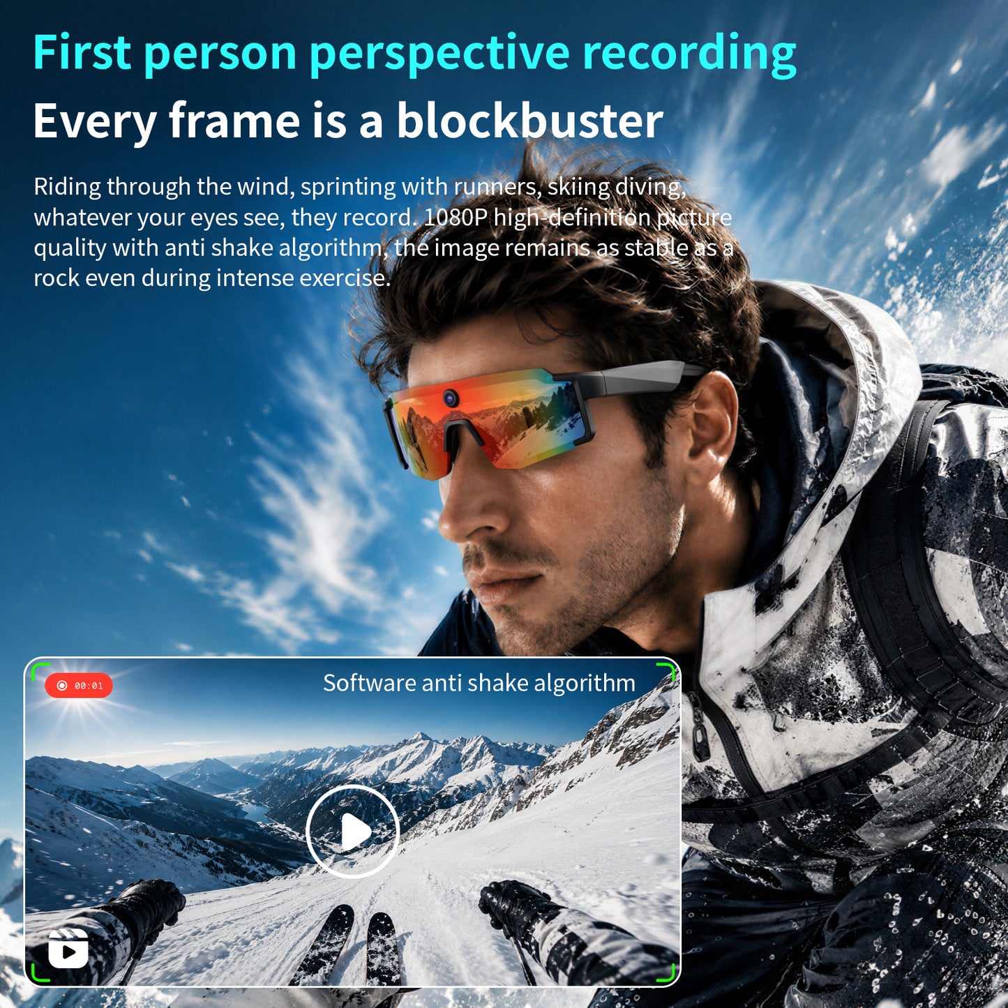 LOKMAT M14 Sport Outdoor Smart Glasses with Ai Function Camera Riding Glass