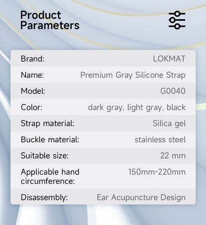 LOKMAT Universal Premium Silicone Strap - 22mm
