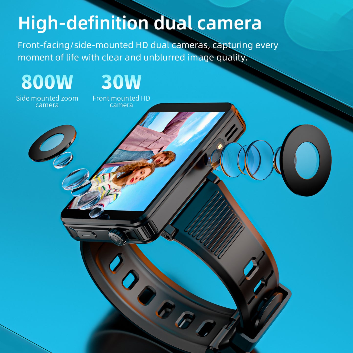 LOKMAT APPLLP 9 MAX Android 15 System 4G Wifi Watch Phone Dual Camera Type-C Charging Port Innovation Bluetooth Calls Function