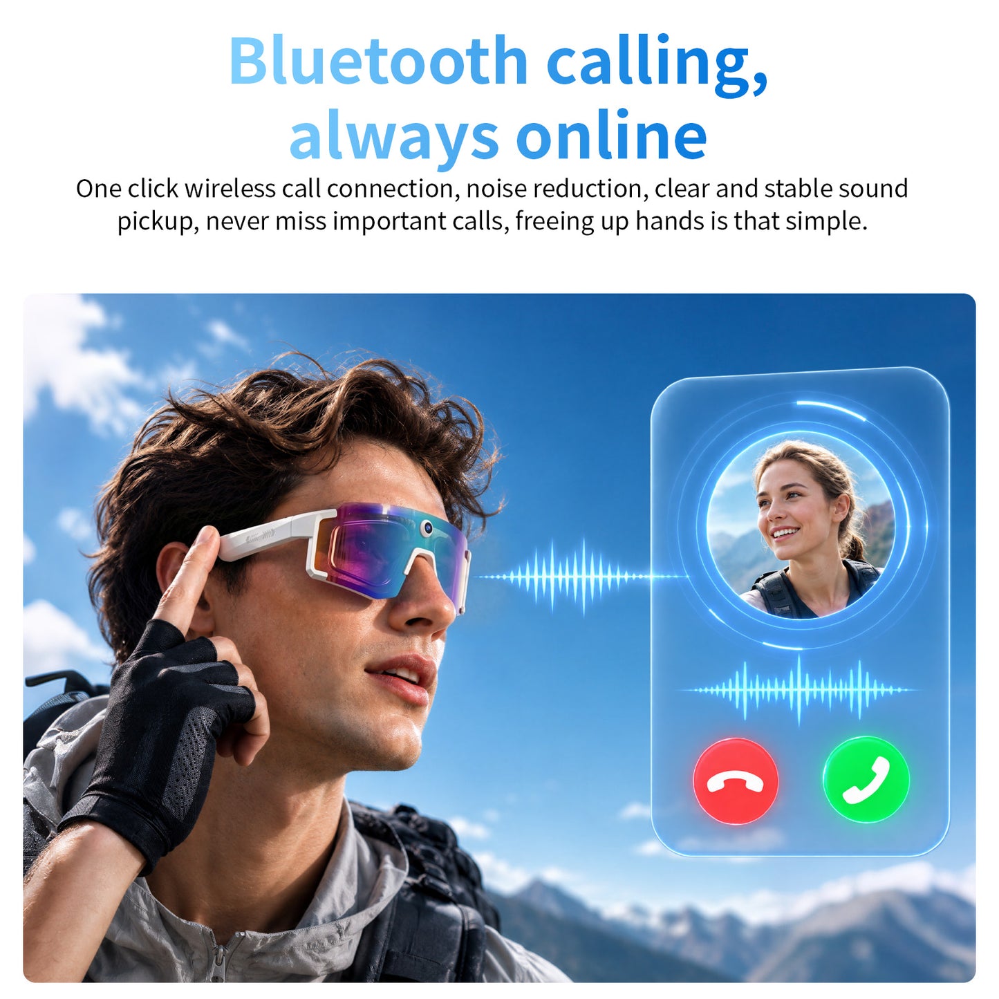 LOKMAT M14 Sport Outdoor Smart Glasses with Ai Function Camera Riding Glass