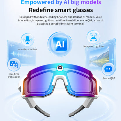 LOKMAT M14 Sport Outdoor Smart Glasses with Ai Function Camera Riding Glass