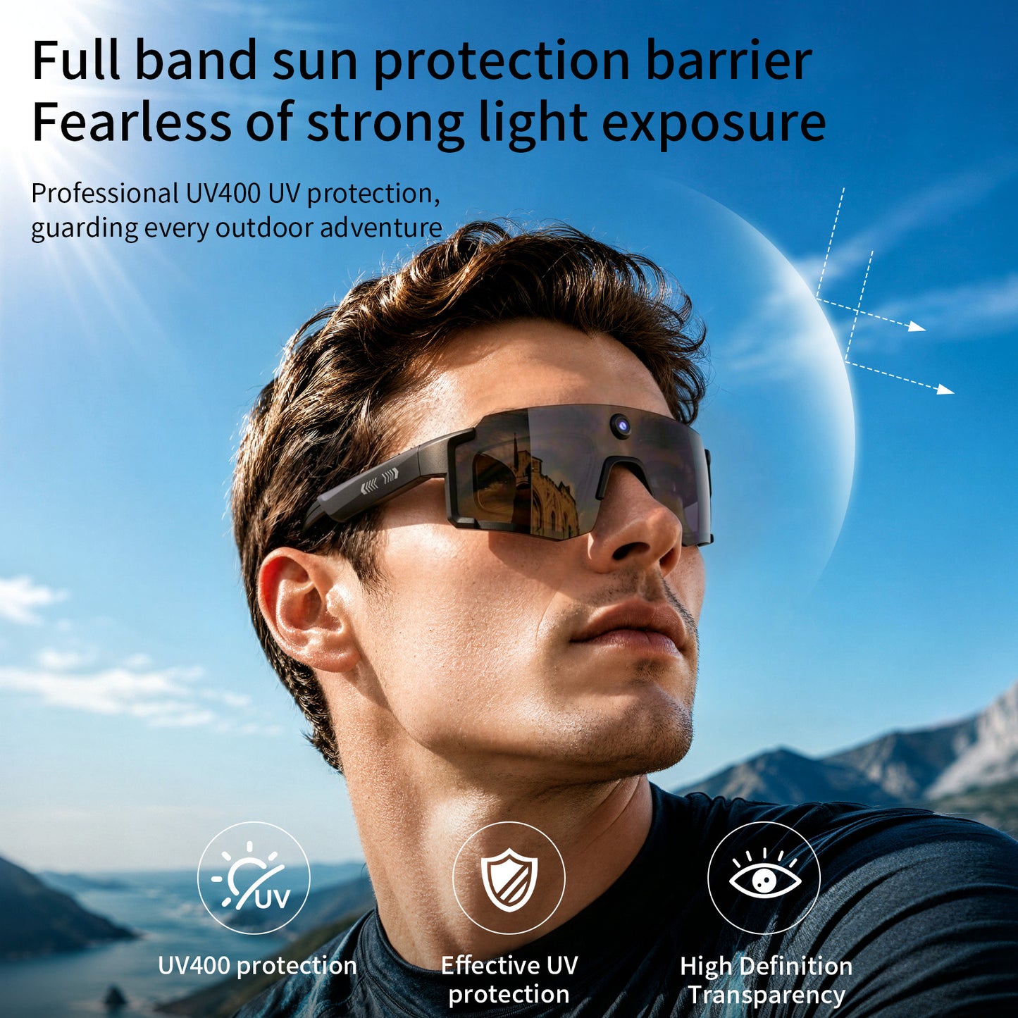 LOKMAT M14 Sport Outdoor Smart Glasses with Ai Function Camera Riding Glass