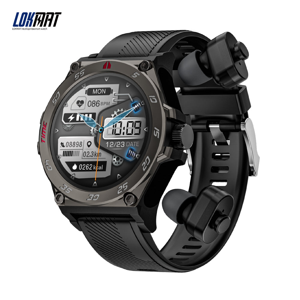 LOKMAT TIME GT 2 in 1 Smart Watch with TWS Earbuds