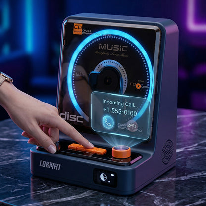 LOKMAT Portable Stereo CD Player Bluetooth Output USB/CD HiFi Audio HD Display Music Player