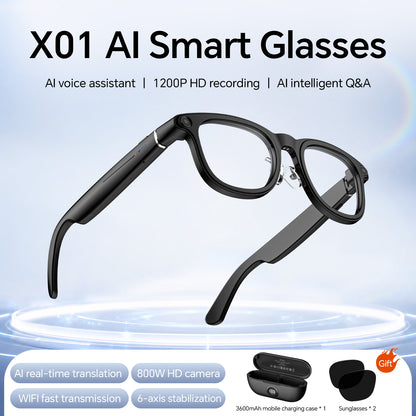 LOKMAT X01 AI Smart Glasses HD Camera with Power Bank