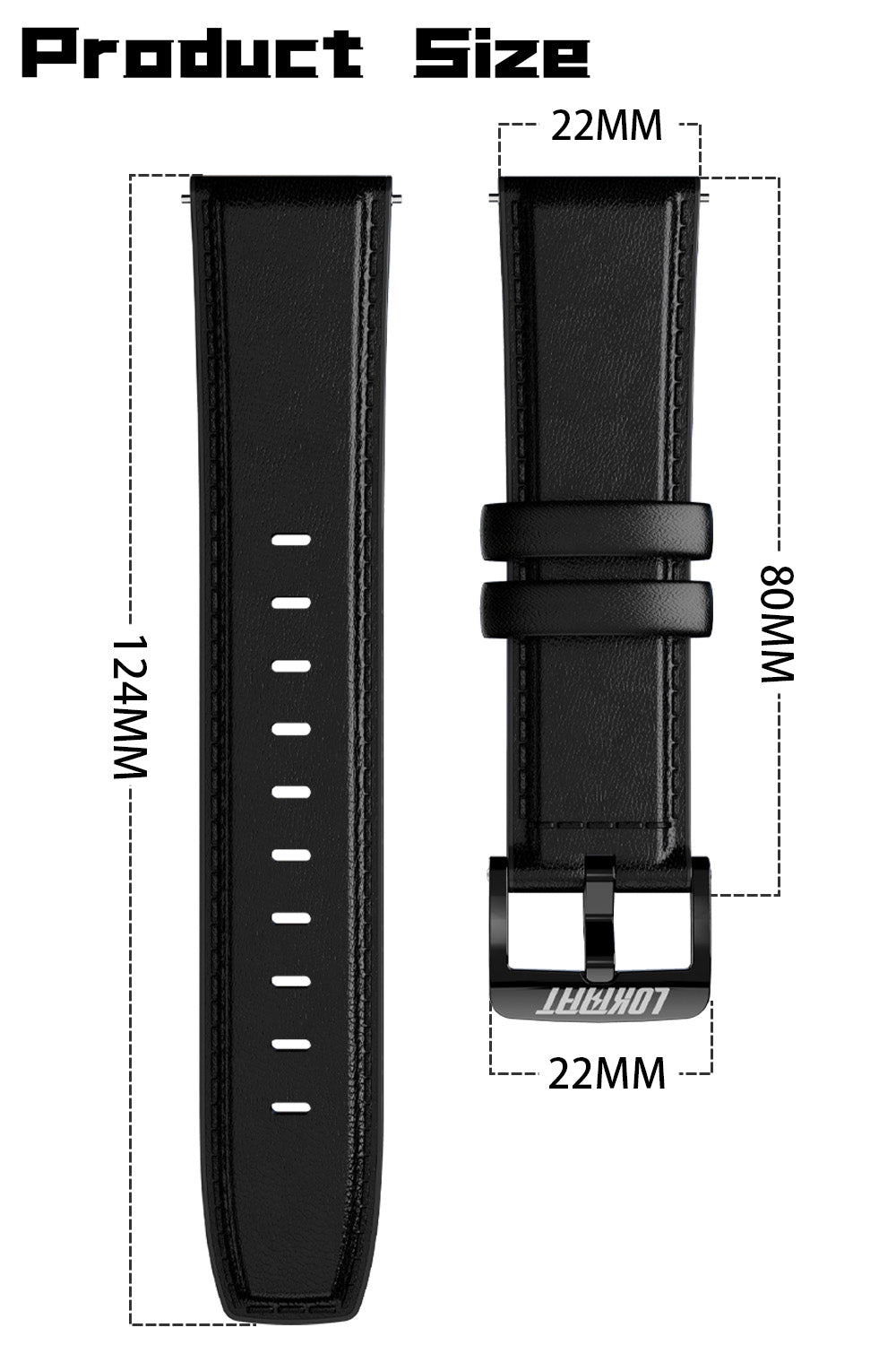 LOKMAT Universal Leather Strap Bracelet - 22mm