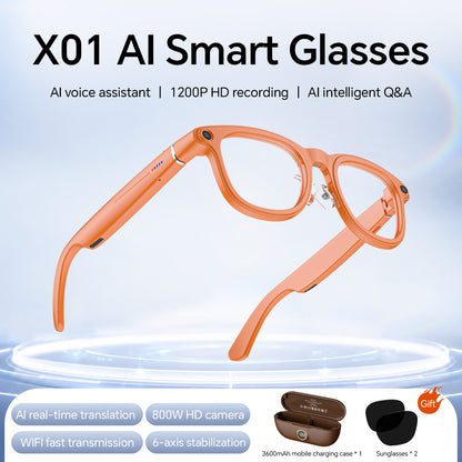 LOKMAT X01 AI Smart Glasses HD Camera with Power Bank
