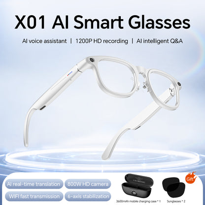 LOKMAT X01 AI Smart Glasses HD Camera with Power Bank